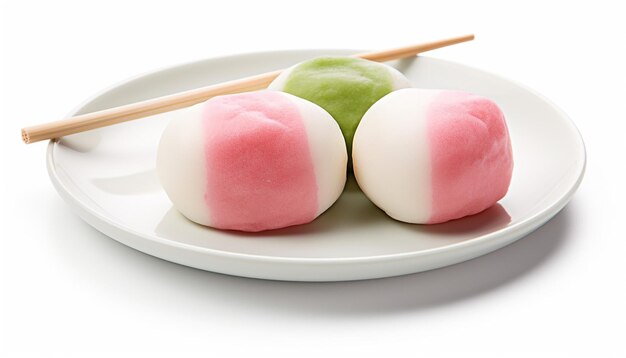 Photo stock photo of dango japanese dumpling food photography pink green white color