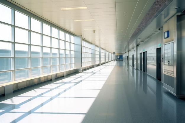 stock photo of empty Airlines Airports Hallway photography Generated AI