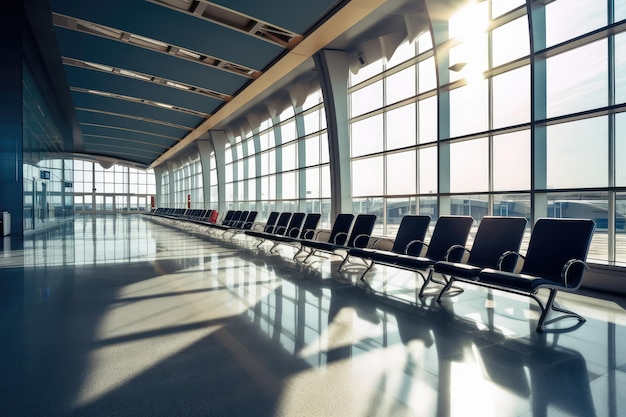 stock photo of empty Airlines Airports photography Generated AI