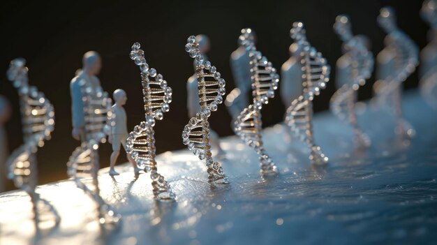 写真 stock photo for design depicting dna molecules and humans