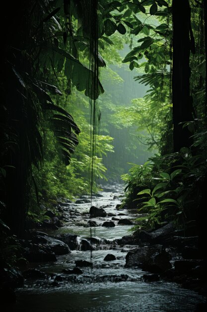 Photo a stock photo of a hidden tropical rainforest