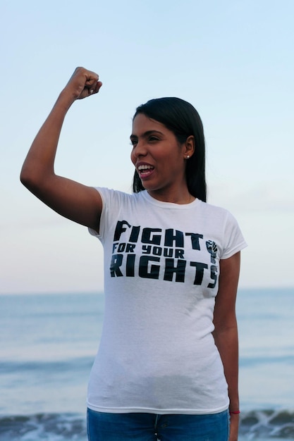 Stock Photo Of Hispanic woman Being "Strong" "Strong Is The New Pretty "