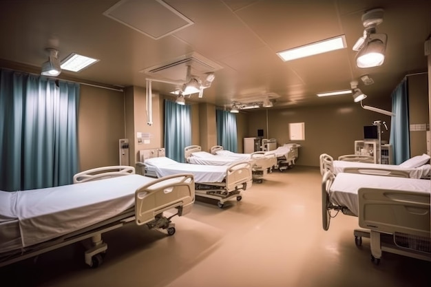 stock photo of inside emergency room unit in hospital Generative AI