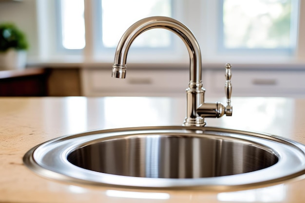 stock photo of inside home view sink Generative AI