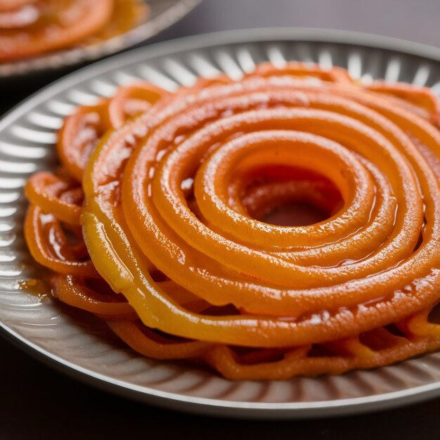 Photo stock photo of jalebi or jilbi or imarati indian sweet food fried in pure ghee selective focus