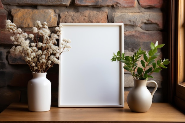 Stock Photo of a Kitchen with blank frame for a mockup