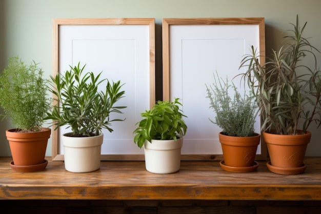 Stock Photo of a Kitchen with blank frame for a mockup