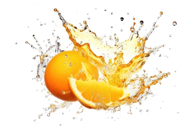 stock photo of orange juice splash flying through the air Food Photography