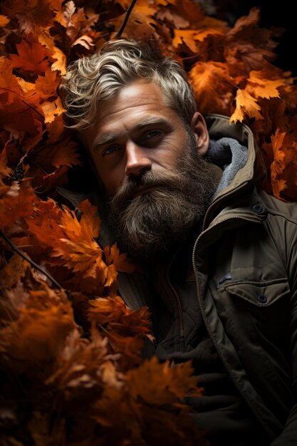 Photo stock photo of portrait of a man autumn mood