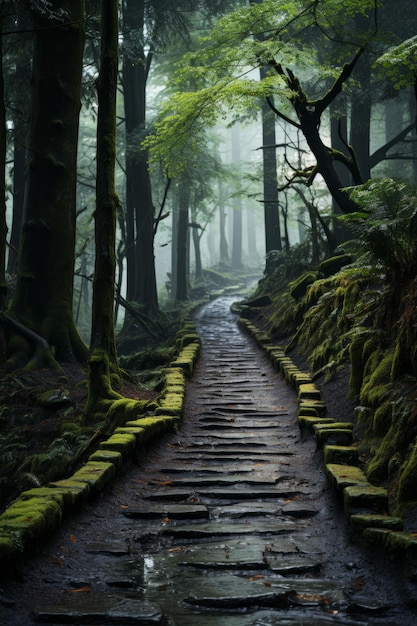 A stock photo of a scary mystical forest