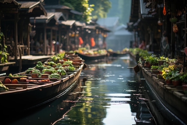 stock photo of traditional floating market professional photography