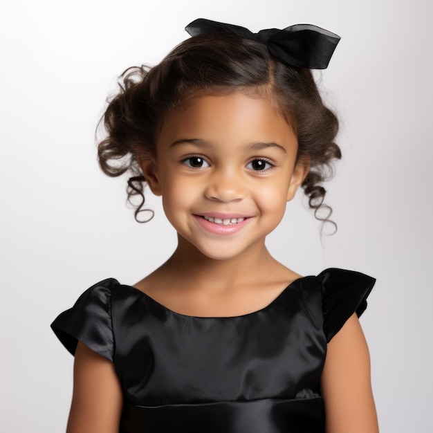 Stockbeeld van een kind in een formele jurk op een witte achtergrond Generatieve AI