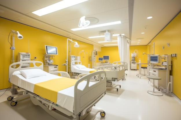 stockfoto van de binnenkant van de eerstehulpafdeling in het ziekenhuis Generatieve AI
