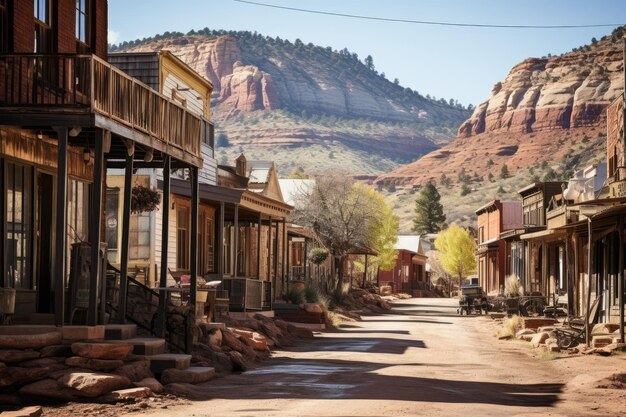 Foto stockfoto van old west town waar cowboys woonden