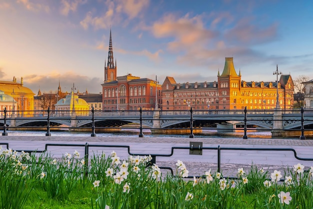 Stockholm oude stad skyline stadsgezicht van Zweden