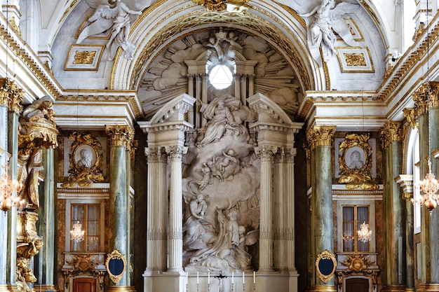 Stockholm Sweden August 09 2019 Interior of Slottskyrkan Chapel inside The Royal Palace in Stockholm Sweden