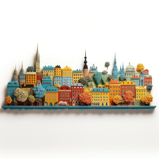 Photo stockholm sweden with 3d craft and isolated background