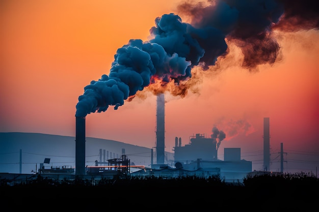 StockImage Fabriekspijp die scherpe rook uitzendt industriële vervuiling en ramp