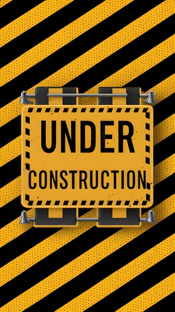 写真 stockphoto under construction background with black and yellow stripes vector vertical mobile wallpa