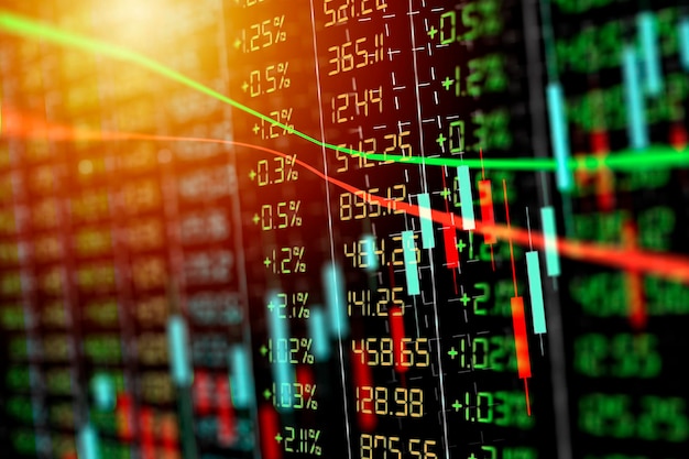 Stocks and growth, statistical chart showing fluctuations in financial flows and economic values, average annual picture of the financial system.