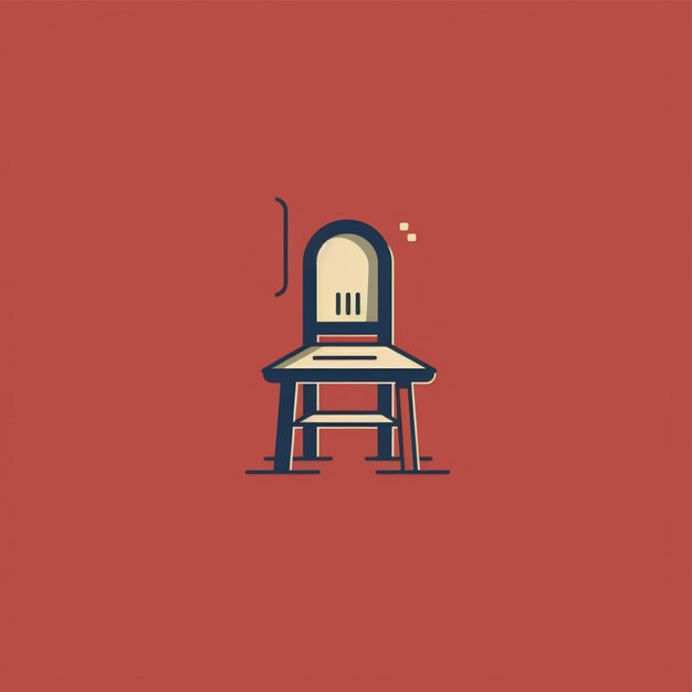 stoel en tafel logo vector platte kleur