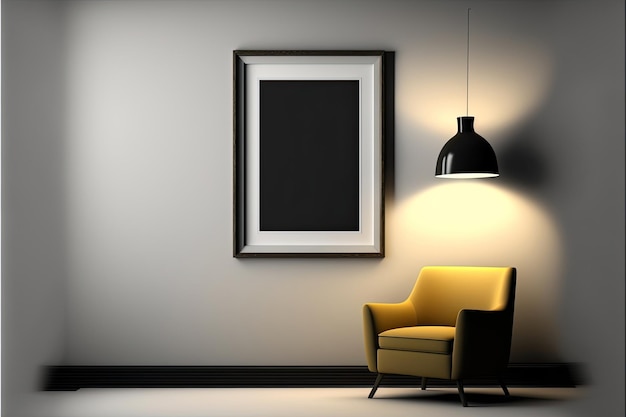 Stoel in woonkamer minimalistisch design Gemaakt door AIKunstmatige intelligentie