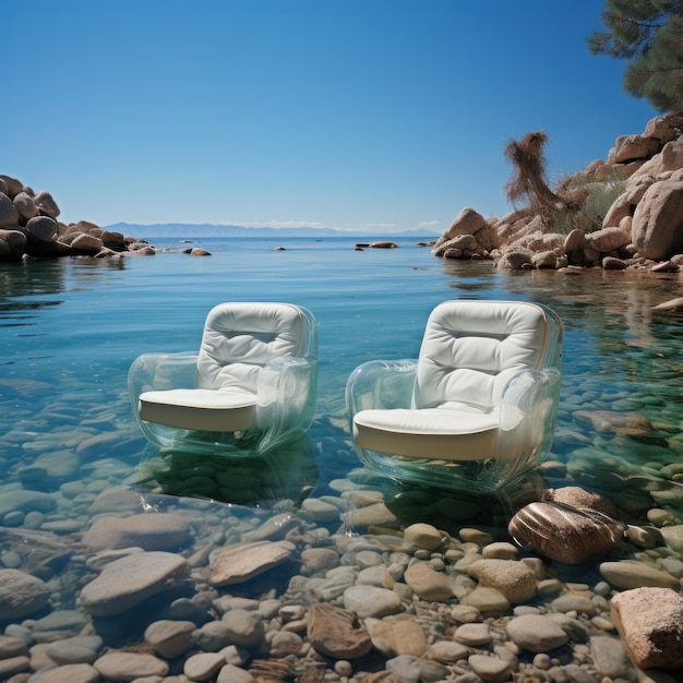 stoelen in het water