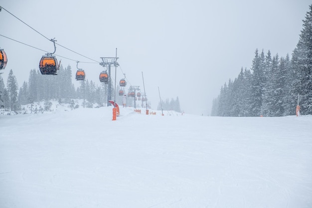 Stoeltjeslift cabine skiresort