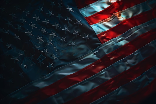 Stof van de Amerikaanse vlag met Memorial Day woord