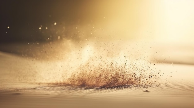 Stofdeeltjes gespoten door de wind Zand op de grond of stof op de vloer Generatieve AI