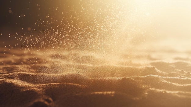 Stofdeeltjes gespoten door de wind Zand op de grond of stof op de vloer Generatieve AI