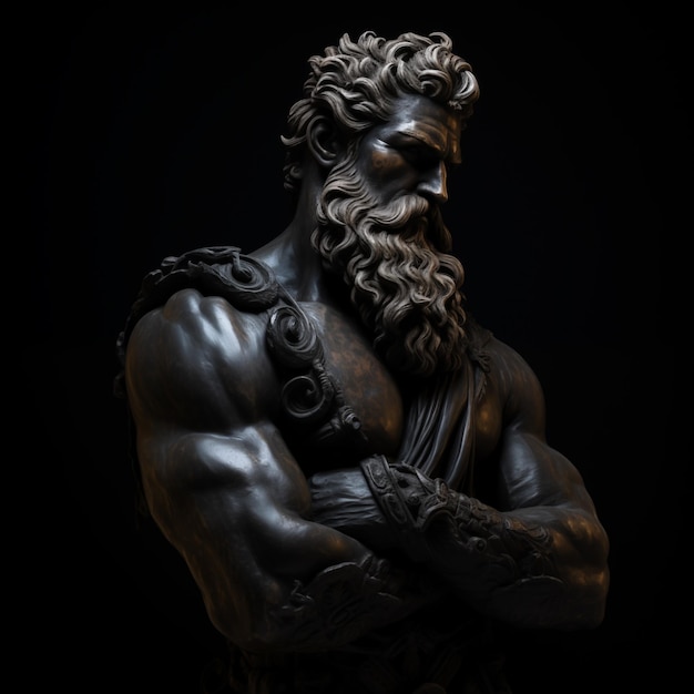 Photo stoic man statue strong stoic man