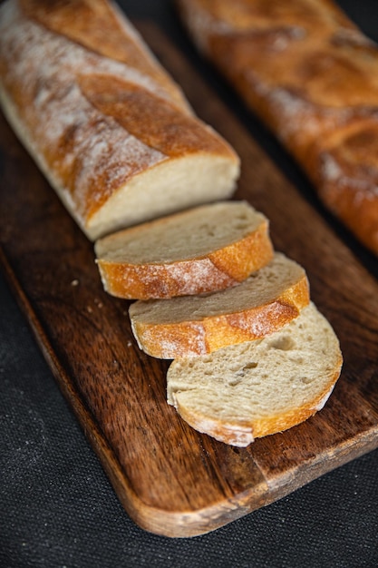 stokbrood brood zacht broodje vers bakkerij eten snack op tafel kopieer ruimte voedsel achtergrond rustiek