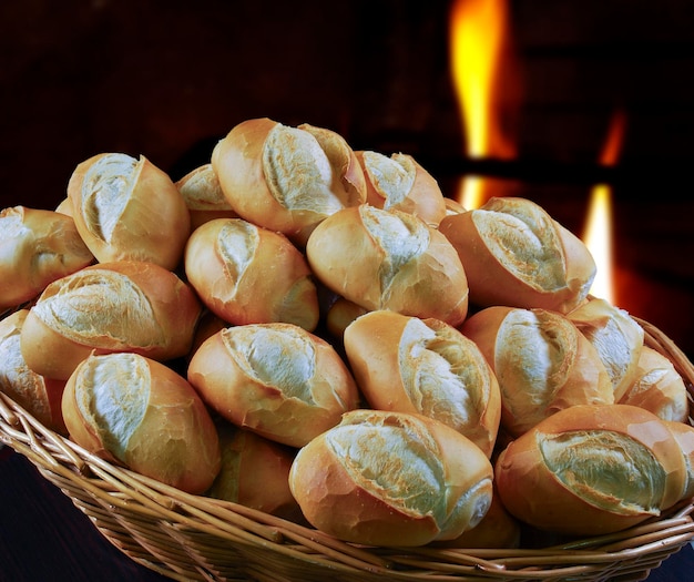 Stokbrood mand bakkerij voedsel