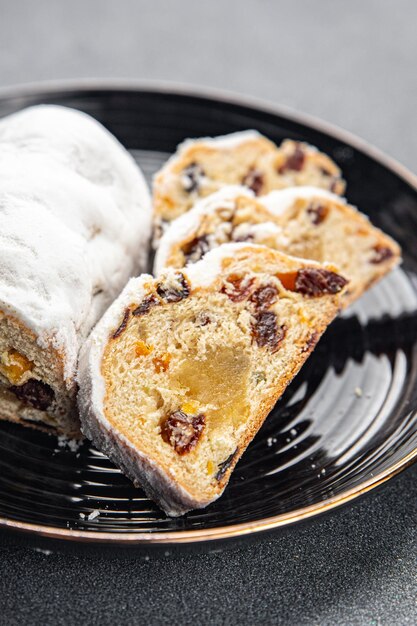 stollen christmas sweet dessert holiday baking treat new year and christmas celebration meal food