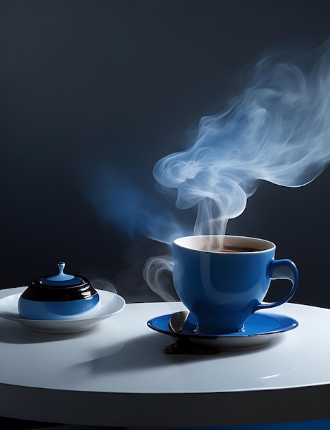 Stomende hete koffie met aromatische rook