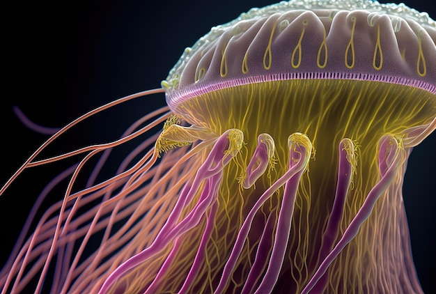 Stomolophus meleagris a stunning jellyfish in macro