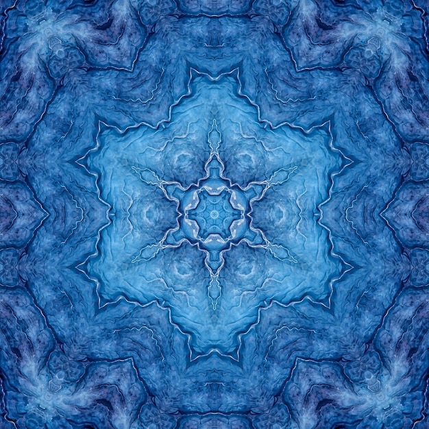 석재 마노 청금석 블루 미네랄, 해양 수채화 대리석, 기하학적 컷 반복 패턴