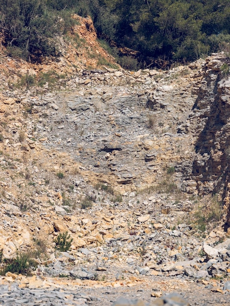 Stone artisan quarry near forest