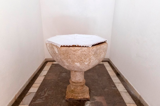 Stone baptism sink