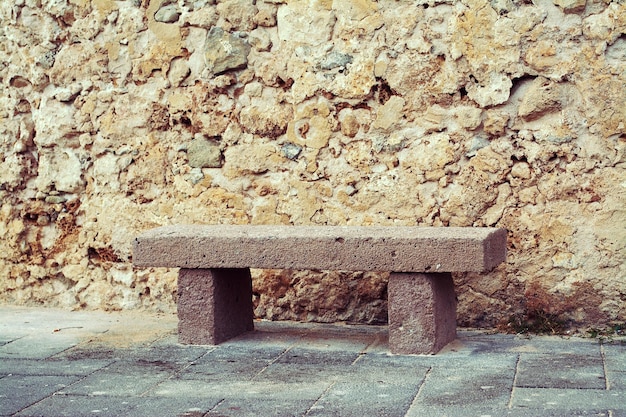 Stone bench in vintage tone