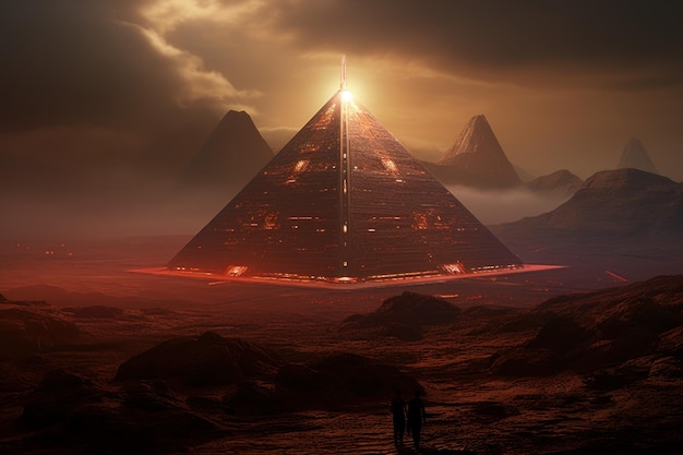 Stone big pyramid Energy structure Generate Ai