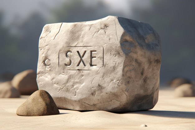 A stone block with the word stone