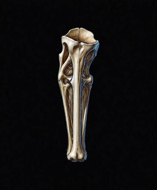 a stone bone with a bone in it and the bottom half of it