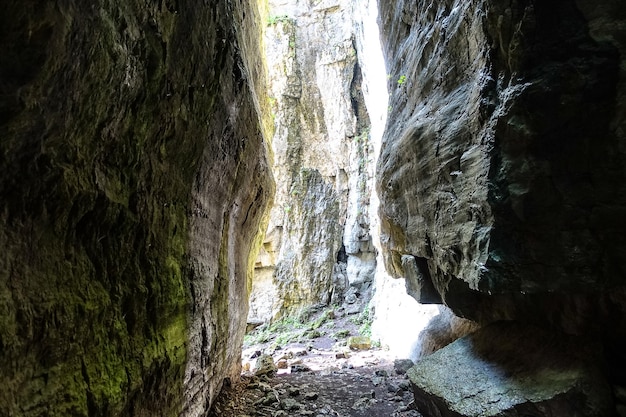 Stone Bowl gorge  a unique nature reserve Gorge in mountains landscape nature on Dagestan Russia