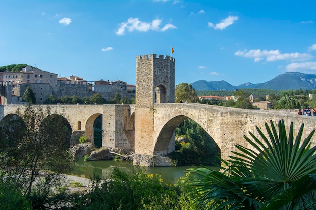 Stone bridge over river