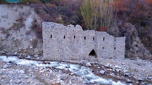 The stone castle on the banks of the river