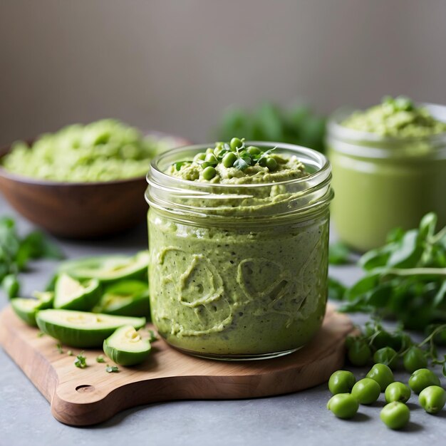 Stone Delight Groene erwten hummus in een pot