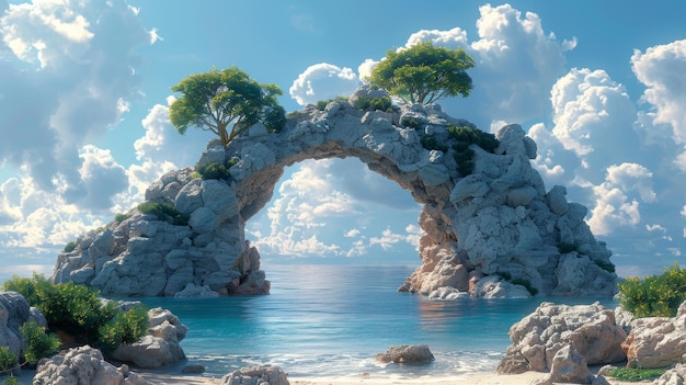 Иллюстрация каменной фантастической арки