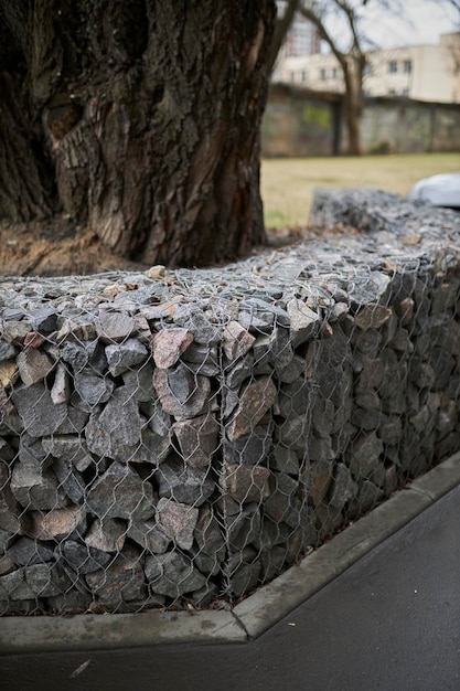 Stone fence Stone fence around a tree fencing